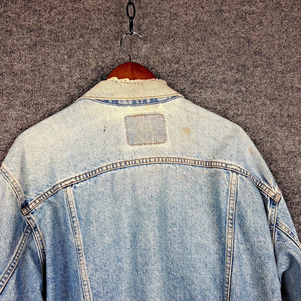Vintage 90s Levis 70507 0389 Denim Trucker Jacket Mens XL Hand Pockets Light Was - Picture 7 of 13